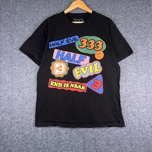 Half Evil 333 Graphic T-Shirt Mens Large Black Excellent End Is Near Streetwear